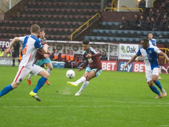 Josh Ginnelly in action for the Burnley U21 side against Blackburn Rovers