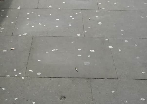 Chewing gum spat on a pavement - pic by Jacqui Morley