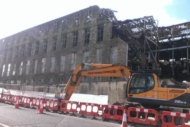 The former Lambert Howarth building in Finsley Gate being demolished