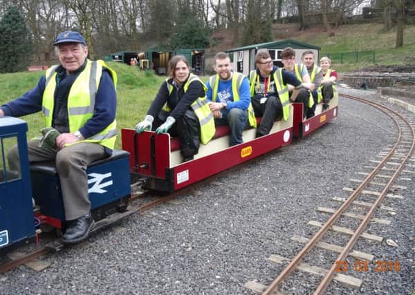 Volunteers on the Thompson park miniature railway