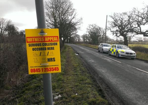 Police presence on Runshaw Lane, Euxton this morning following a car crash on Thursday night where two people were killed.