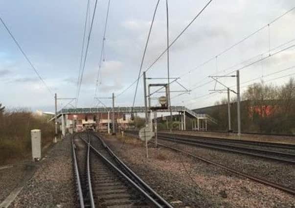 The damaged cables near Birmingham Airport