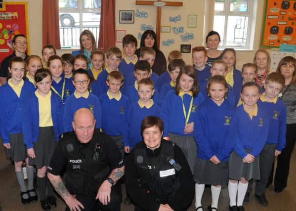 Pupils from Year Six at St John's CE Primary School, Cliviger, at a careers event.