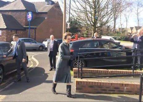 The Princess Royal arrives in Wigan