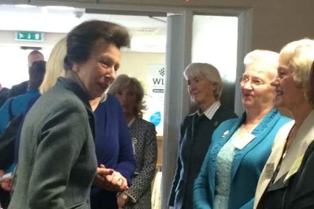 Princess Anne meets carers, staff and volunteers at Wigan and Leigh Carers Centre in Hindley