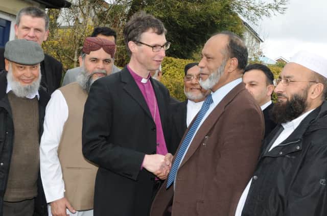 BURNLEY  07-04-16
Bishop Philip North invites Muslim leaders from the community to Dean House, Burnley, for Easteride.