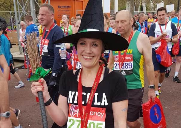 Nicola Nuttall ran as a witch in the London Marathon (s)