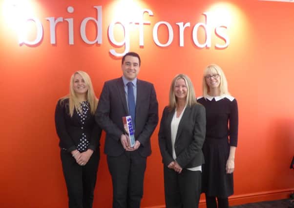 The Burnley Bridgfords team pose proudly with their gold award (L-R): Victoria Hattersley, Colin Haslam, Melanie Ainsworth and Beverly Drury. (S)