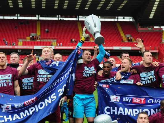 Burnley celebrated at Charlton with an inflatable trophy