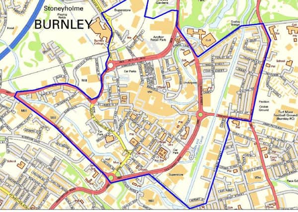 PROPOSED PLAN: A map of the proposed PSPO in Burnley