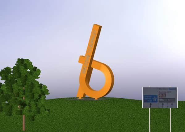 Giant 'b' takes shapes