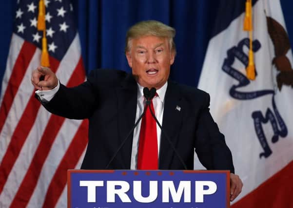 Republican presidential candidate Donald Trump at a campaign event at the University of Iowa. (AP Photo/Paul Sancya)