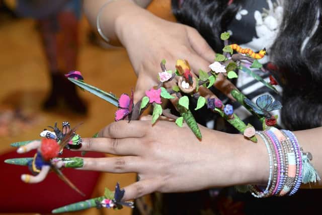 Some of the impressive nail art at the Hair and Beauty Show. (S)