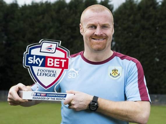 Sean Dyche with his Manager of the Month award