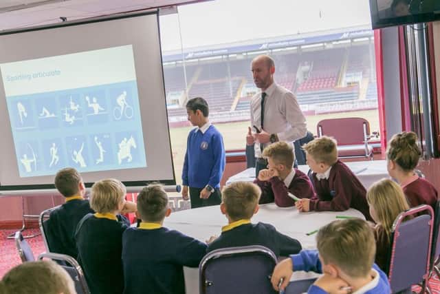 Ten primary schools from Burnley and Pendle were invited to Turf Moor for a literacy programme specifically designed to improve the writing of thousands of children, organised by Pobble and Burnley FC in the Community. (S)