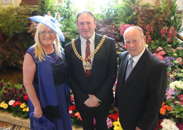 Mayor of Burnley Coun. Jeff Sumner with Ned and Kaye Kershaw