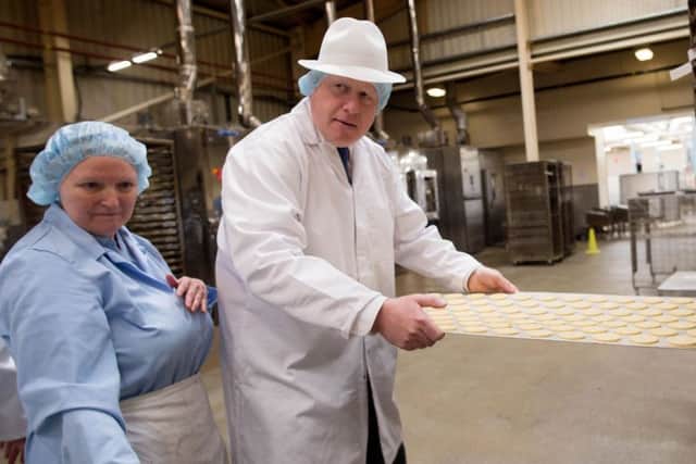 Boris Johnson during a visit to Farmhouse Biscuits in Nelson, Lancashire, where he along with Priti Patel and Michael Gove were campaigning on behalf of the Vote Leave EU referendum campaign. PRESS ASSOCIATION Photo. Picture date: Thursday June 2, 2016. See PA story POLITICS EU. Photo credit should read: Stefan Rousseau/PA Wire
