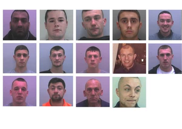 A montage of the drugs gang from Preston's Callon estate and Liverpool. They were jailed for almost 90 years in total by Judge Heather Lloyd at Preston Crown Court