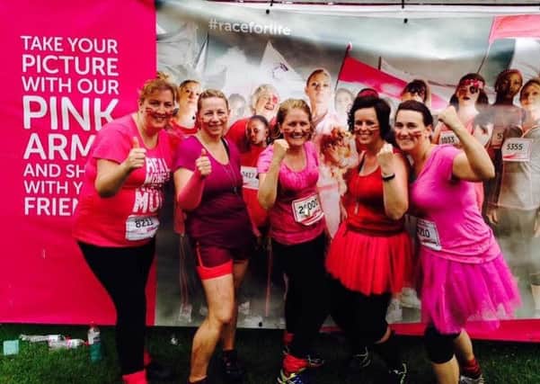 The five mums from Burnley who took part in Cancer Research's Pretty Muddy are (from left to right) Andrea Walker, Lisa Jackson, Karen Owen, Frances Anforth and Liz Ferguson (s)