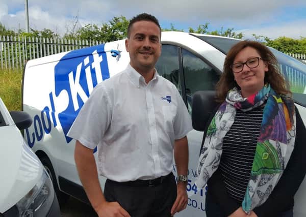 l-r Mark Beaton and Loredana Emmerson at CoolKits Burnley facilities.
