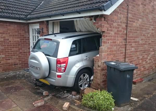 A car smashed into a house in Sandygate Lane in Preston