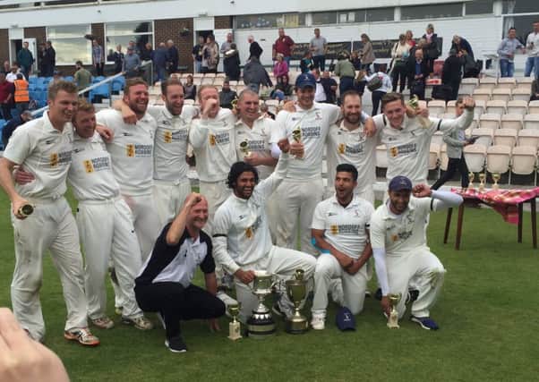 Burnley Cricket Club made more history by lifting the Worsley Cup for a fourth time in succession	Picture: @Burnley_CC
