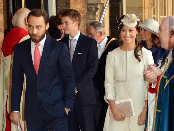 Pippa and James Middleton with Earl Grosvenor (centre)
