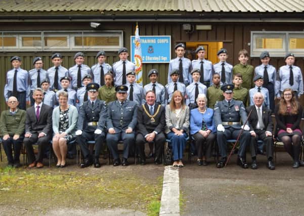 Burnley Air Cadets with Mayor Jeff Sumner and wife Lesley 's'