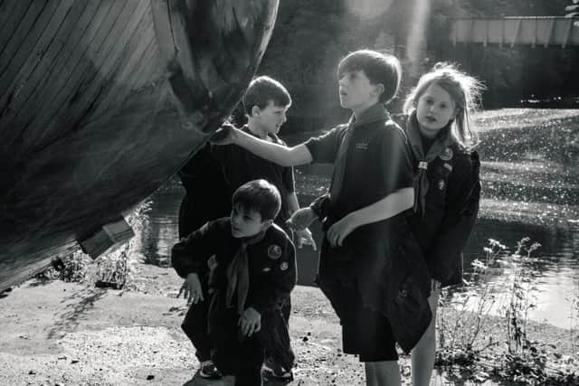 CANALSIDE: Children exploring The Exbury Egg, taken by Samantha Walsh. (s)