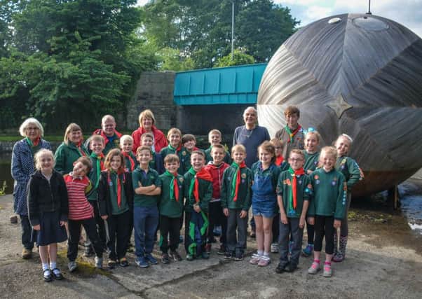 CANALSIDE: Stephen Turner with visitors of The Exbury Egg, taken by Samantha Walsh. (s)