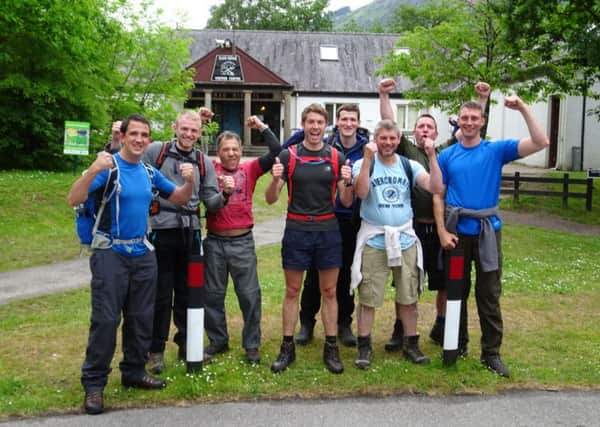 3 Peaks Challenge hikers: Micky Doyle (Driver), Ben Langston, Richard Jackson, Sam Hamer, Shaun Bell, Kevin Fort, Andrew Hudson, Chris Jowett and Sam Chadwick. ('s')