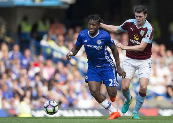 Chelsea's Michy Batshuayi holds off the challenge from Burnley's Michael Keane

Photographer Craig Mercer/CameraSport

The Premier League - Chelsea v Burnley - Saturday 27 August 2016 - Stamford Bridge - London

World Copyright Â© 2016 CameraSport. All rights reserved. 43 Linden Ave. Countesthorpe. Leicester. England. LE8 5PG - Tel: +44 (0) 116 277 4147 - admin@camerasport.com - www.camerasport.com