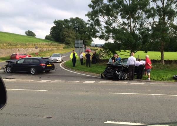 Two car collision in Horton (Barnoldswick/Bracewell turn off)