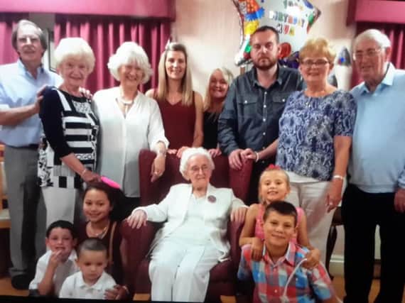 Great grandma Ida Hargreaves celebrates her 100th birthday surrounded by her family