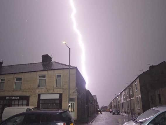 Lightning strikes Burnley. Photo: Denise Foulds