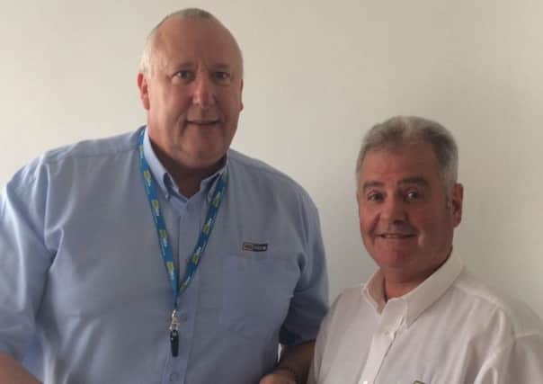 Alan Catterall (right) with Phil Hemsworth, head of health and safety at HSS