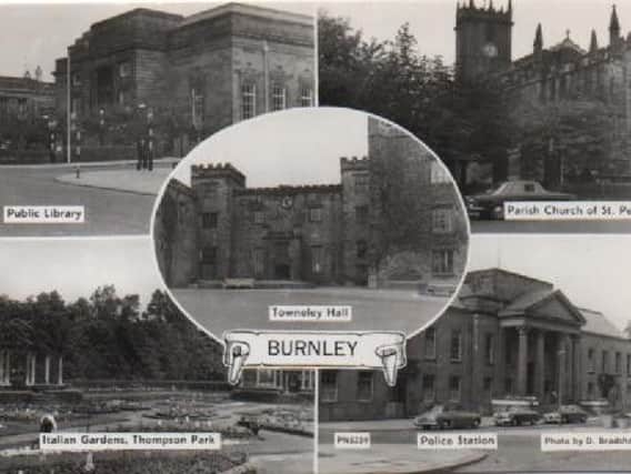 The New and the Old: The Library, top left, and the Magistrates Court (not Police Station) both feature in the book, Burnleys Twentieth Century Buildings.
