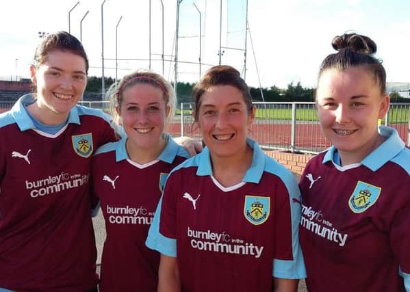Burnley goalscorers Rebecca Hayton, Lizzy Hamer, Linny Craig and Chelsea Penny