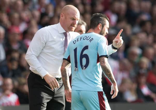 Burnley manager Sean Dyche giving instructions to Burnley's Steven Defour

Photographer James Williamson/CameraSport

The Premier League - Southampton v Burnley - Sunday 16th October 2016 - St Mary's Stadium - Southampton

World Copyright Â© 2016 CameraSport. All rights reserved. 43 Linden Ave. Countesthorpe. Leicester. England. LE8 5PG - Tel: +44 (0) 116 277 4147 - admin@camerasport.com - www.camerasport.com