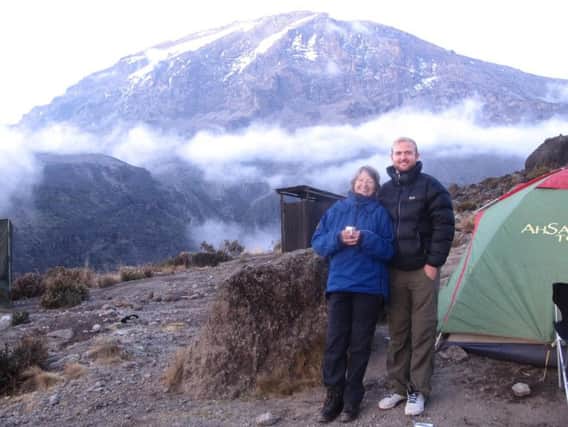 Teresa Aspden (left) and her nephew Aiden Heyworth scaled Africa's highest peak for Help for Heroes.