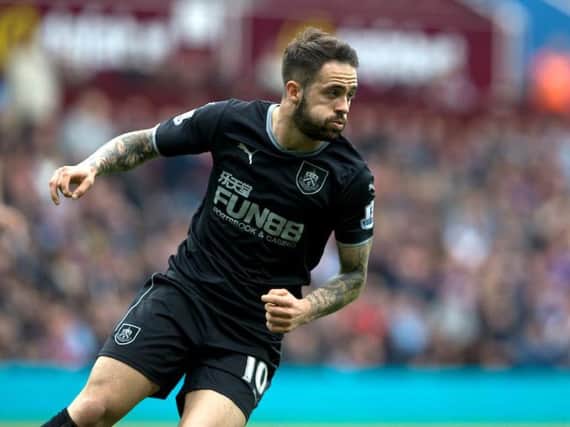 Danny Ings playing his final game for the Clarets at Aston Villa