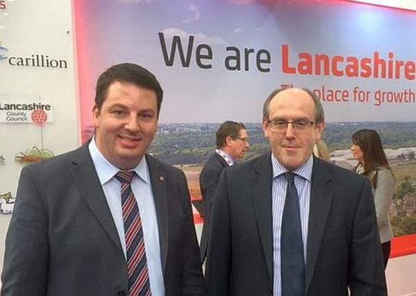 Left Andrew Percy, Northern Powerhouse Minister, with right, Martin Kelly Director of Economic Development at Lancashire County Counci