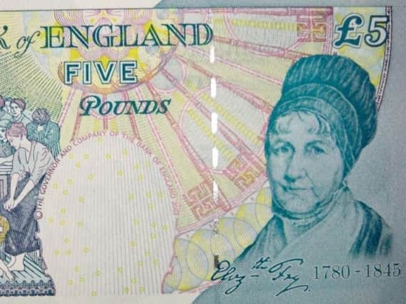 Elizabeth Fry on the five pound note