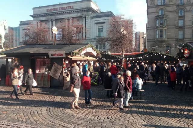 Liverpool Christmas markets outside St George's Hall