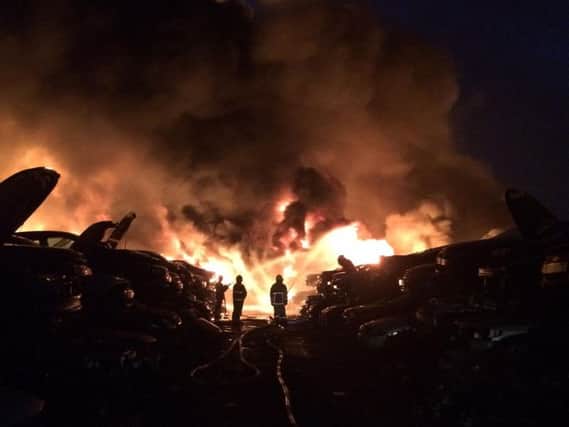 The fire consumed around 400 cars on the estate.