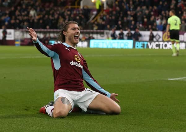Burnley's Jeff Hendrick celebrates scoring the opening goal 

Photographer Stephen White/CameraSport

The Premier League - Burnley v Bournemouth - Saturday 10th December 2016 - Turf Moor - Burnley 

World Copyright Â© 2016 CameraSport. All rights reserved. 43 Linden Ave. Countesthorpe. Leicester. England. LE8 5PG - Tel: +44 (0) 116 277 4147 - admin@camerasport.com - www.camerasport.com