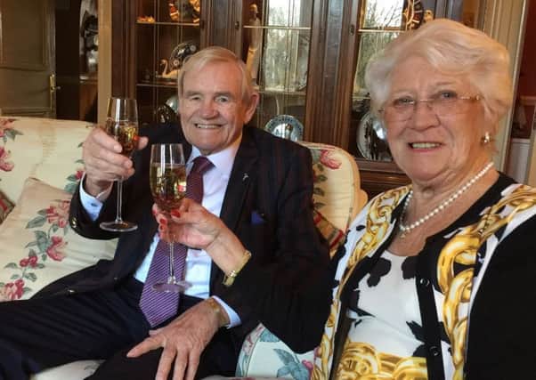 Philip McIvor celebrates news of his MBE with his wife, Dorothy