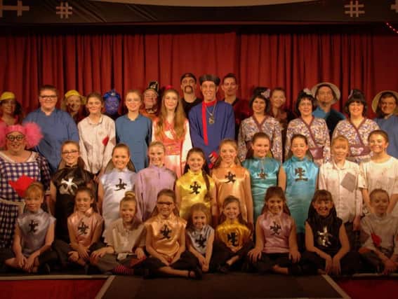 The cast of Aladdin, presented by Greenbrook Pantomime Society. (s)