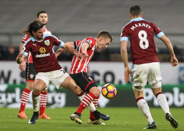 Burnley's George Boyd battles with Southampton's James Ward-ProwsePhotographer Alex Dodd/CameraSportThe Premier League - Burnley v Southampton - Saturday 14th January 2017 - Turf Moor - BurnleyWorld Copyright Â© 2017 CameraSport. All rights reserved. 43 Linden Ave. Countesthorpe. Leicester. England. LE8 5PG - Tel: +44 (0) 116 277 4147 - admin@camerasport.com - www.camerasport.com
