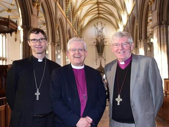 Bishop Philip (left) with his episcopal colleagues Bishop Julian Henderson (centre) and Bishop Geoff Pearson
